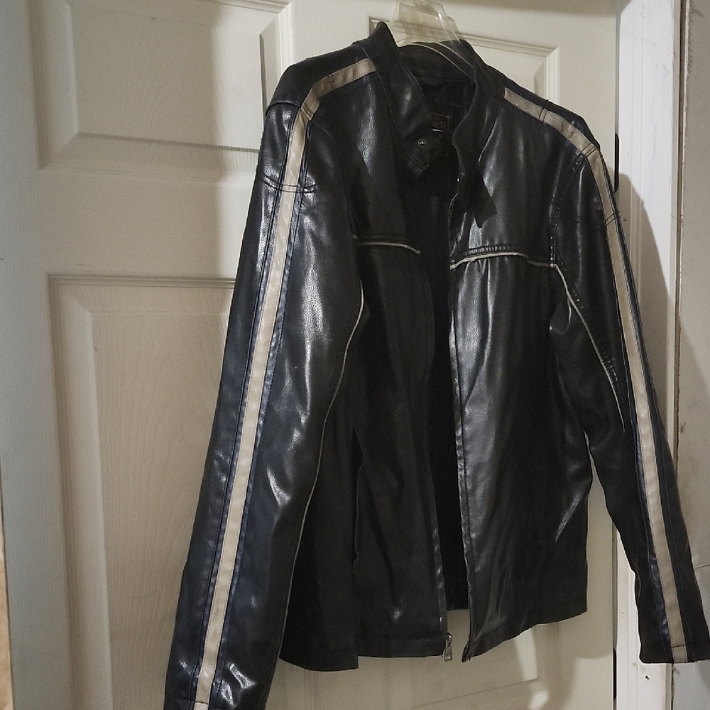 Arizona Jean Company Black and White Leather Jacket